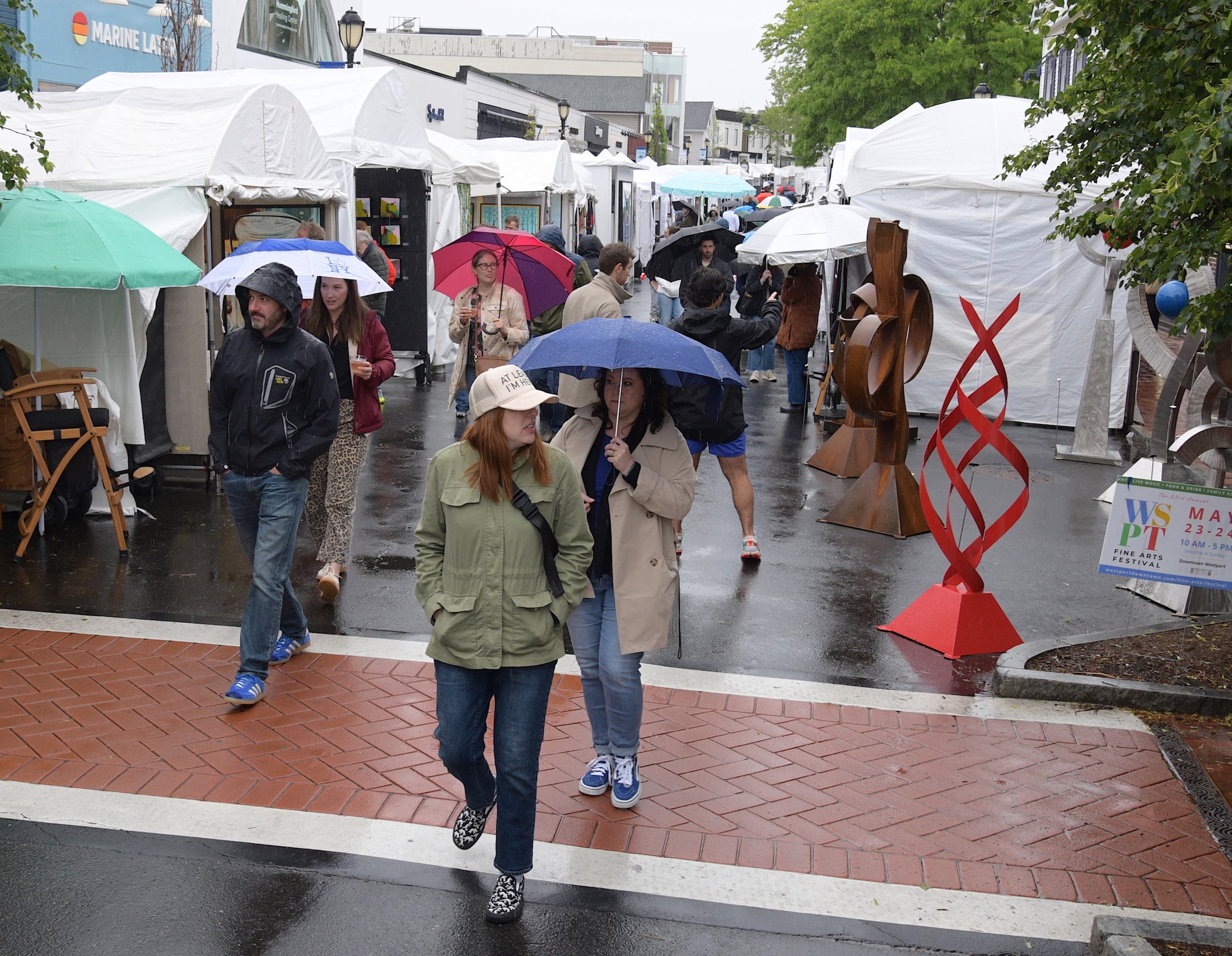 The rain didn't dampen the crowds