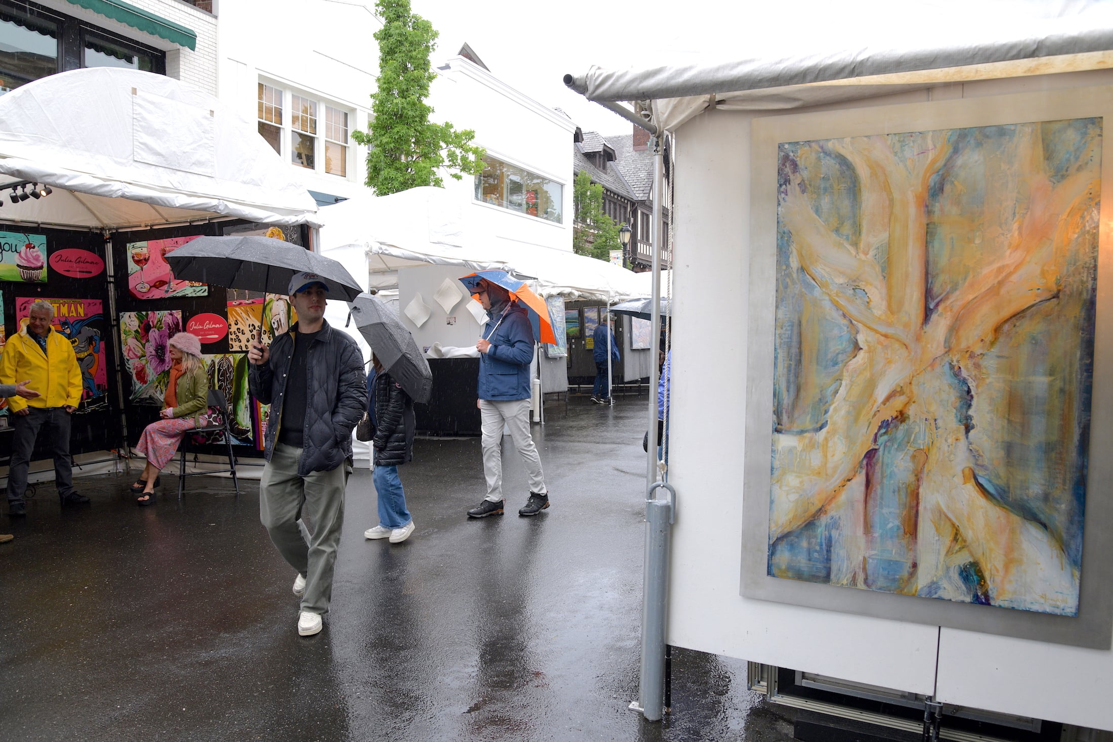 The scene on Main St.