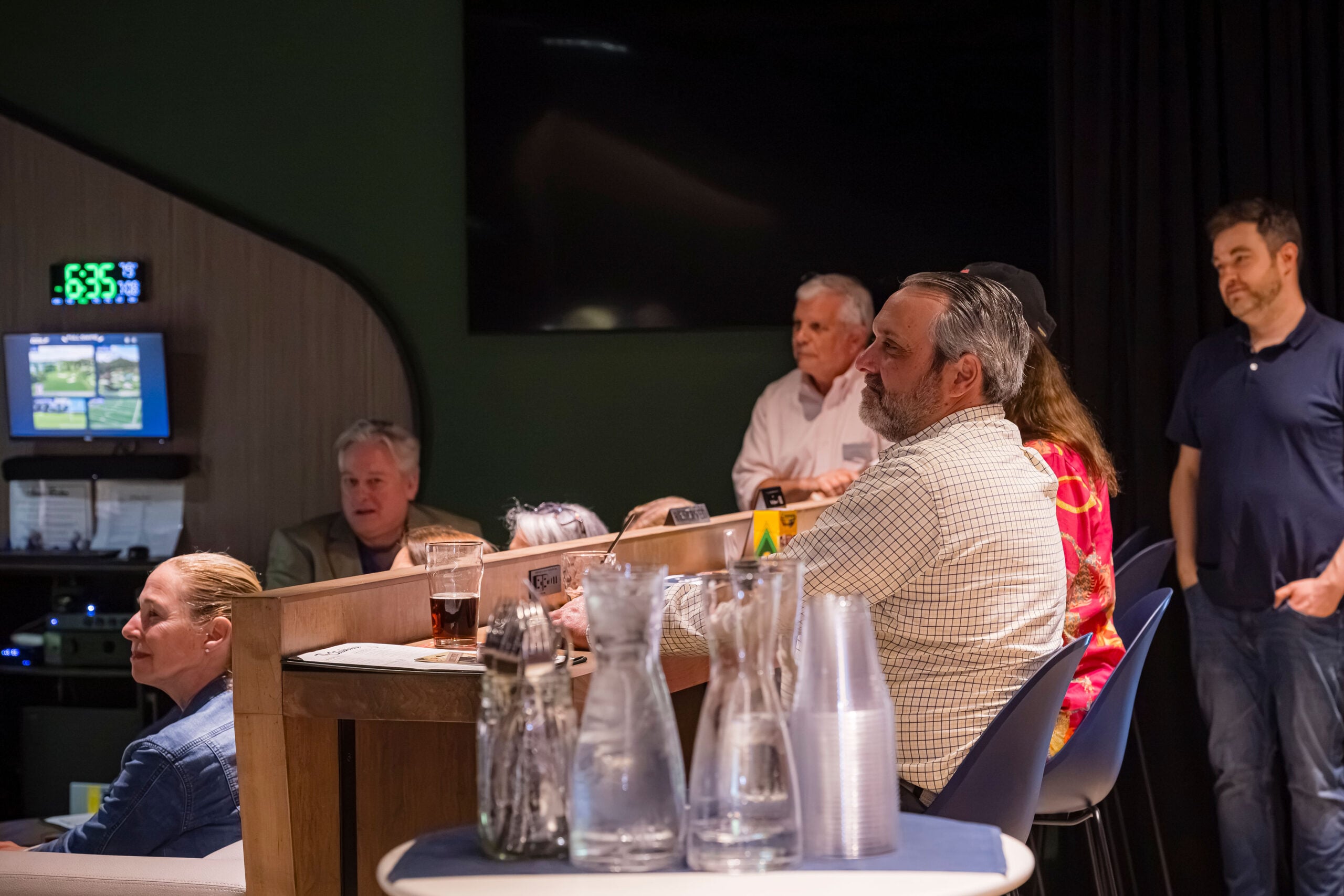 The guests paying attention