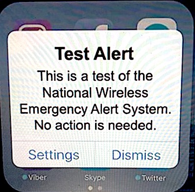 2:20 P.M. Today: Expect Phones to Get ‘TEST’ Emergency Alerts