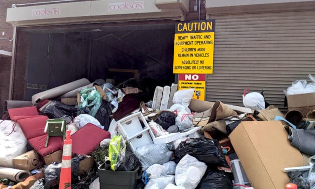 Transfer Station Labors Under a Tower of Trash