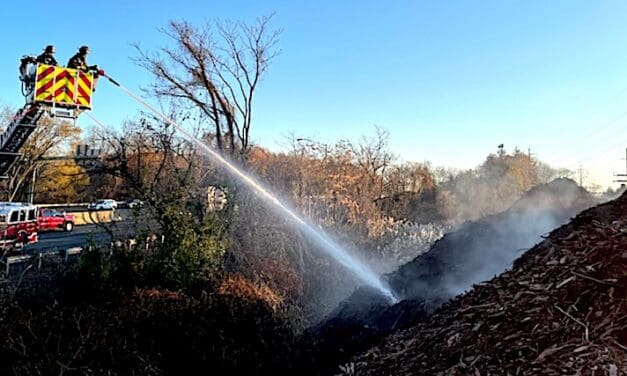 Firefighters Battle ‘Deep-Seated’ Mulch Fire Next to I-95