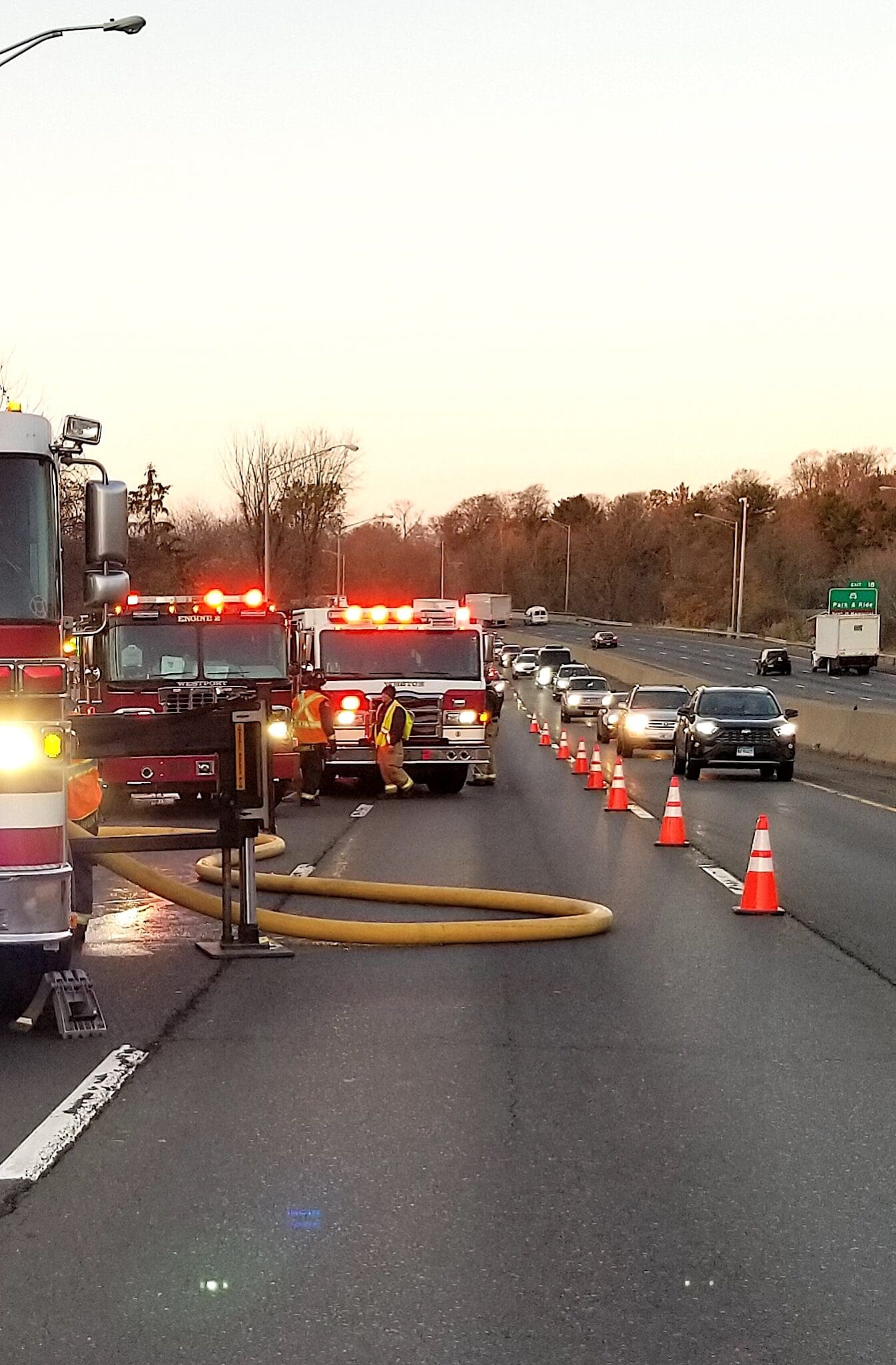 Firefighters Battle ‘Deep-Seated’ Mulch Fire Next to I-95 | Westport ...