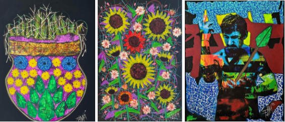 Three of the works at the CAMP Gallery exhibit -- Courtesy CAMP Gallery