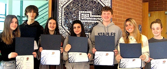 Eight ‘Students of the Month’ Cited at Staples High School