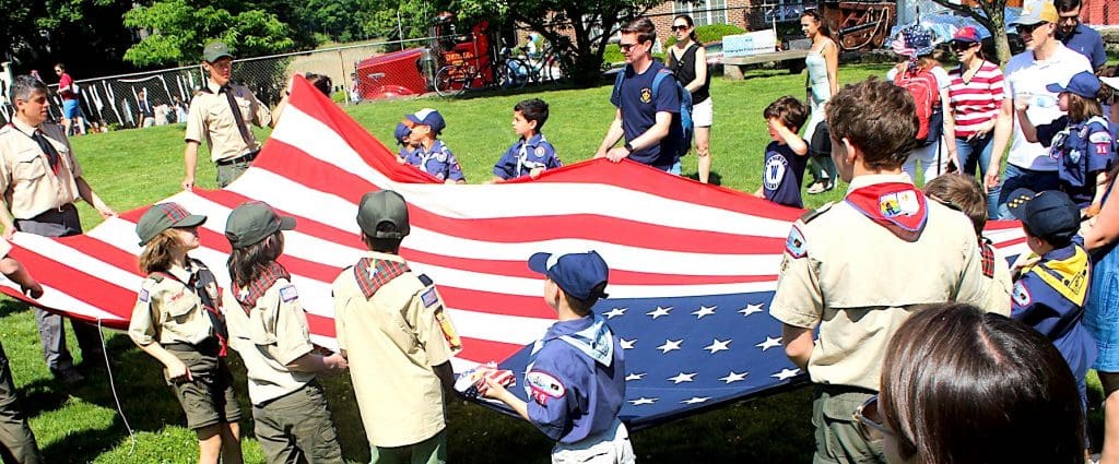 Scouts with flag / Memorial Day