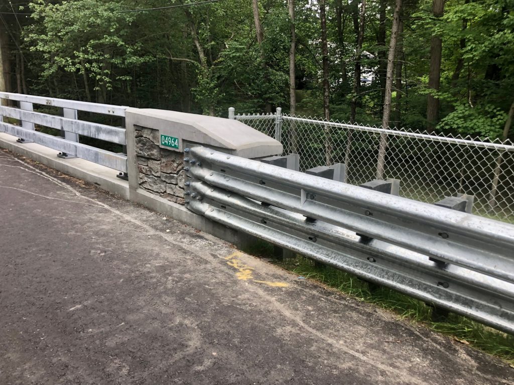 The new bridge that carries Cavalry Road over the West Branch of the Saugatuck River between Westport and Weston. / Photo by Thane Grauel.