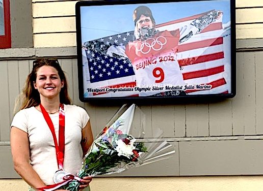 Westport Olympian Marino Honored by RR Station Artwork