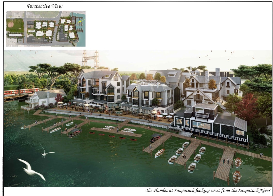 Conceptual renderings of the Hamlet at Saugatuck.