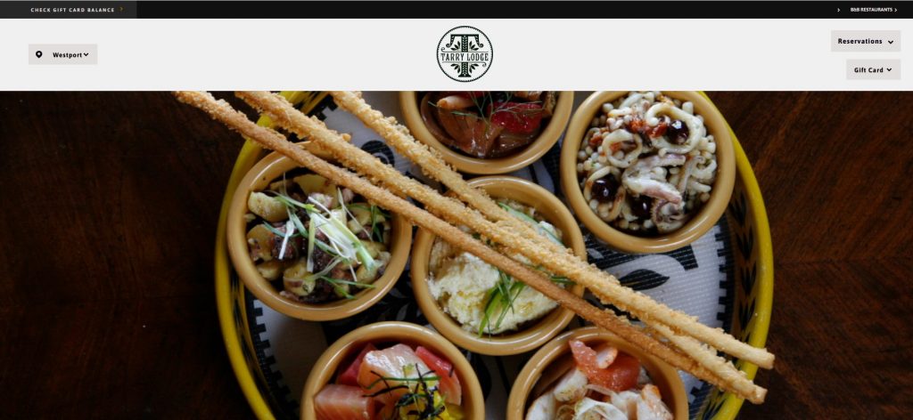 The tarrylodge.com homepage. The restaurant chain appears to stuttered all three locations.
