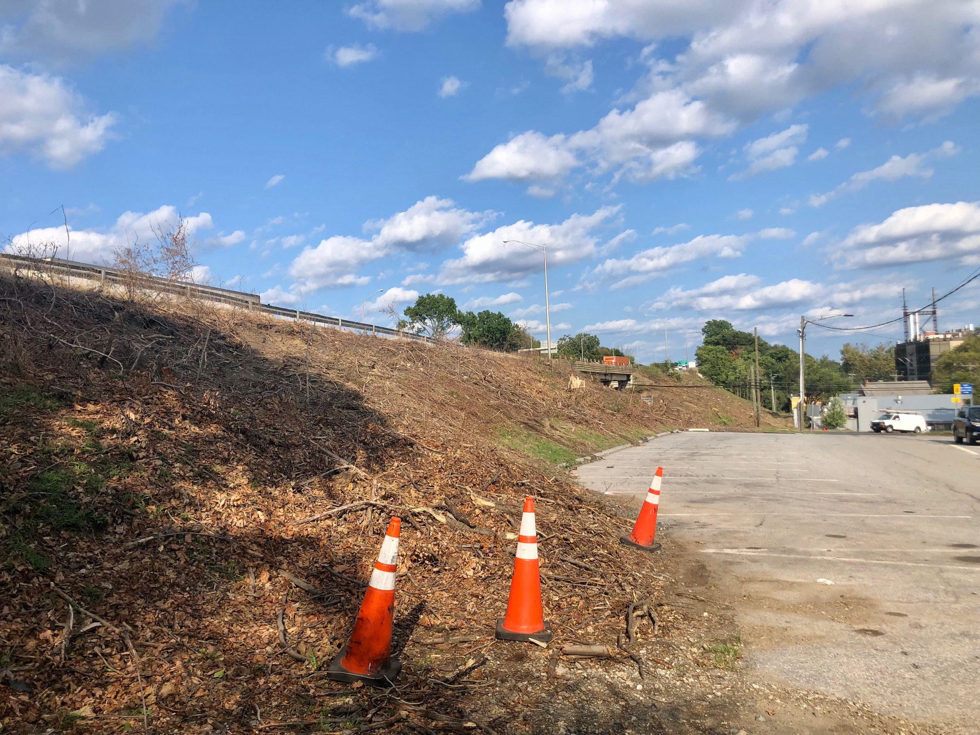 Brush has been removed from embankments. / Photo by Thane Grauel.
