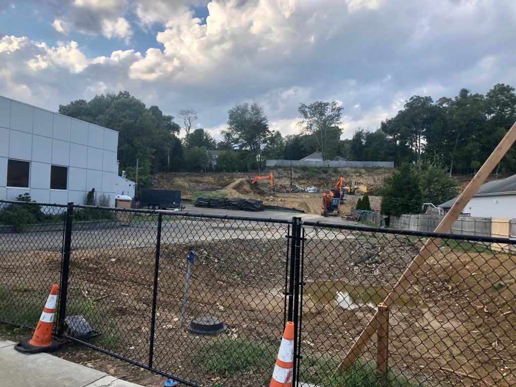 Site preparation has begun at 785 Post Road East for construction of three buildings, mostly housing. / Photo by Thane Grauel