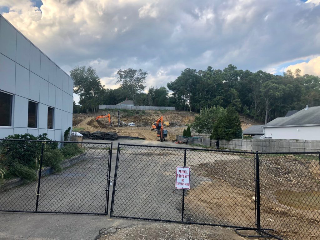 Site preparation has begun at 785 Post Road East for construction of three buildings, mostly housing. / Photo by Thane Grauel