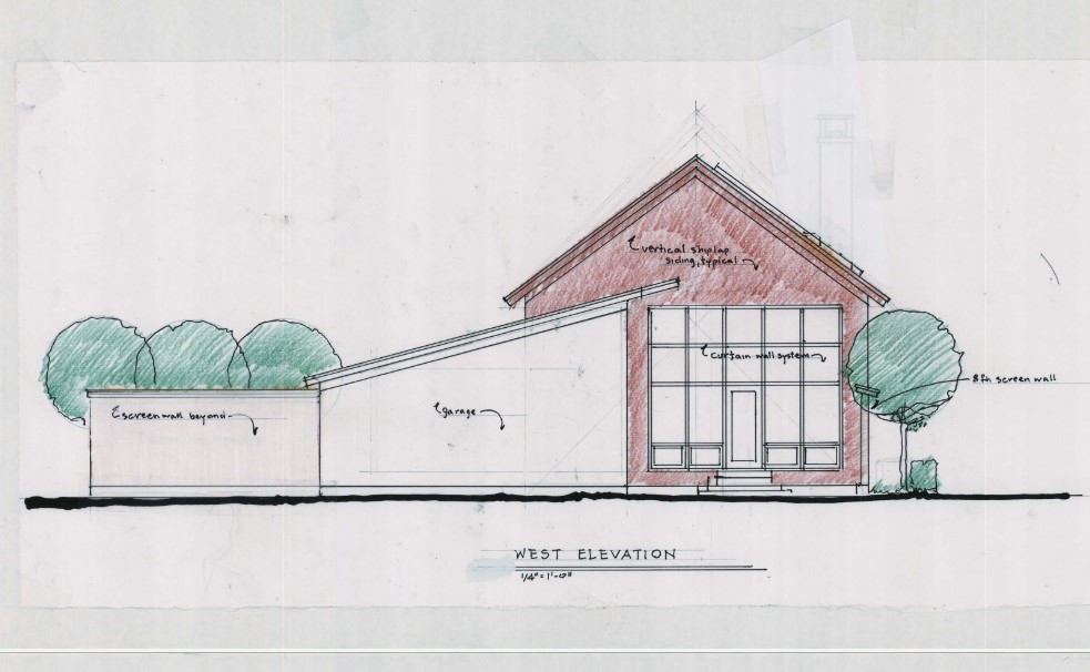 The new plan, with shed-like additions.