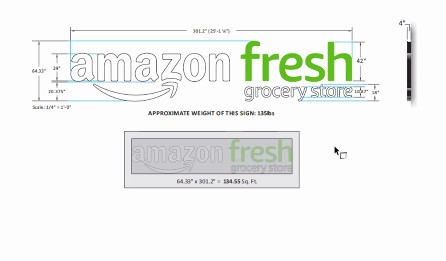 Updated sign for Amazon Fresh on Post Road East.