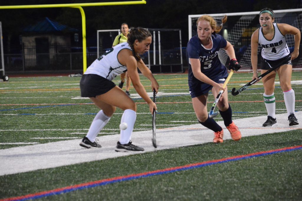 Emma Nahon controls the ball as she weaves through the Norwalk defense during action this fall. The Wreckers battled in a national competition this past weekend and return home to face Darien on Tuesday--Photo Andy Hutchison