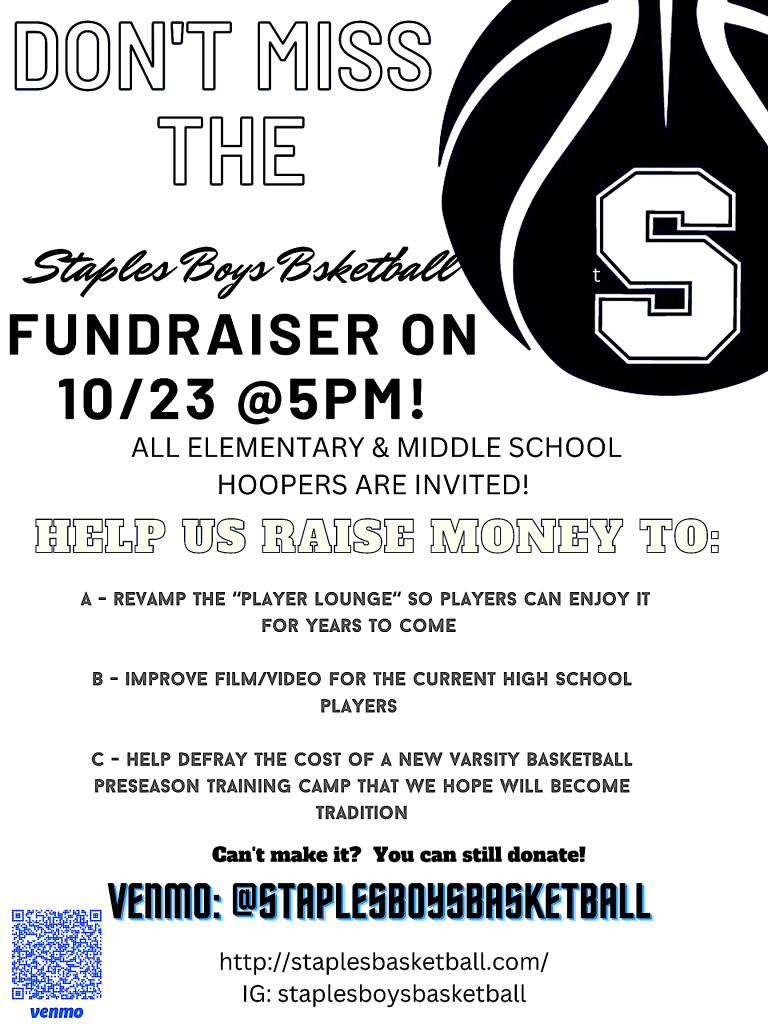 The Staples High School boys basketball team. / Photo, staplesboysbasketball.com
