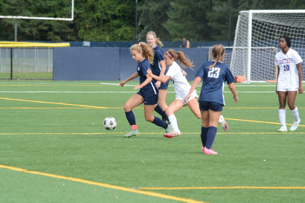 Sami DeWitt moves the ball during a home game this fall. The Wreckers remain unbeaten heading into the final handful of games - Photo Andy Hutchison