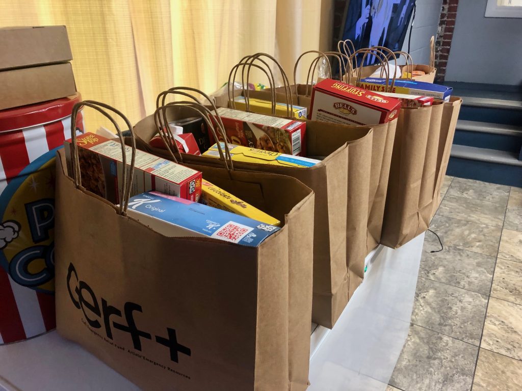 Bags of food at the Gillespie Center's Thanksgiving dinner. / Photo by Thane Grauel