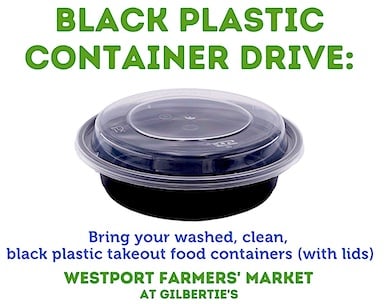 Black plastic cannot be recycled, donate those containers instead