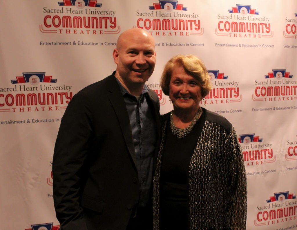Matt Oestreicher, executive director of SHU's Community Theater, and Susan Granger. / Photo by Corrina Palarino