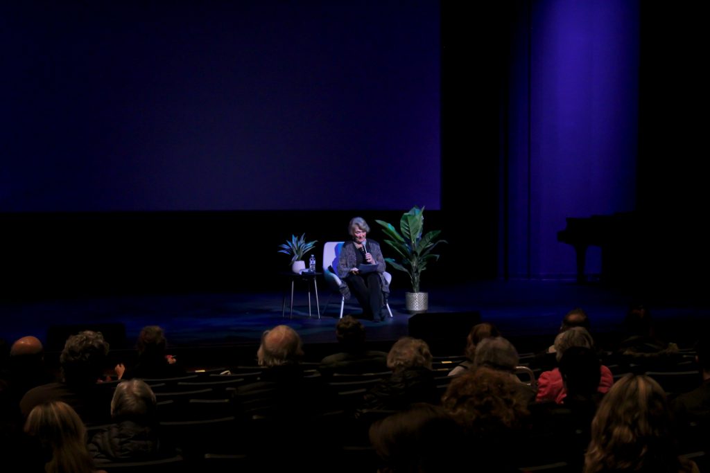 Susan Granger telling stories and answering questions after the film. / Photo by Corrina Palarino