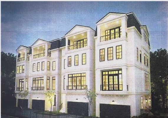 A mock-up of the architecture envisioned for a possible 30-unit apartment complex off Maple Lane.