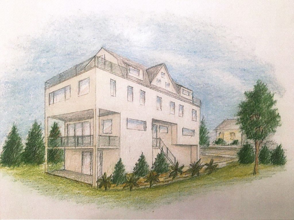 Conceptual rendering of the new single-family house at 215 Hillspoint Road.