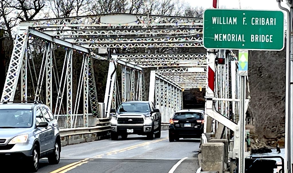 William F. Cribari Memorial Bridge, a swing bridge crossing the Saugatuck River, dates to 1884.