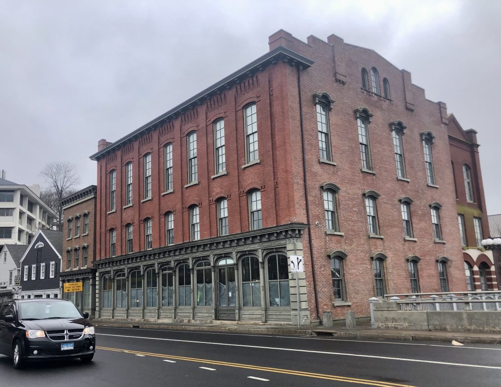 The old Fairfield Furniture Building, later known as National Hall, 8 Post Road West. / Photo by Thane Grauel