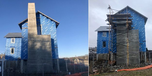 Work resumes on Old Mill Beach eyesore, but misses deadline