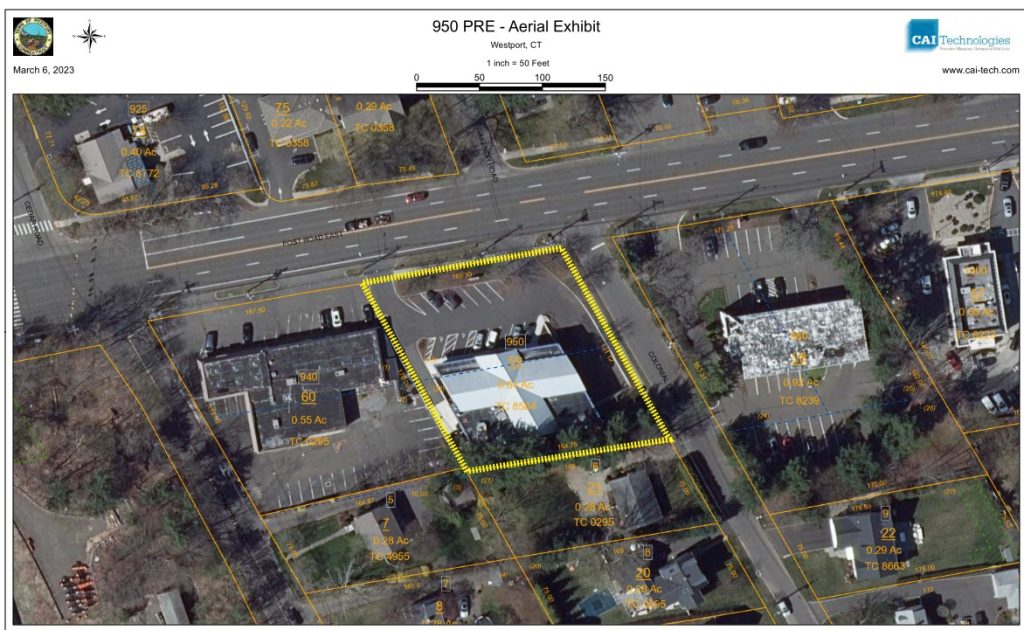 Aerial view of the property.
