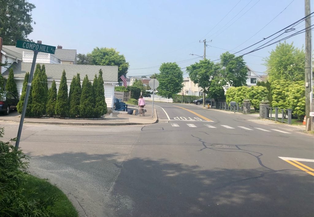 Various stretches of the Hillspoint Road sidewalk. / Photos by Thane Grauel