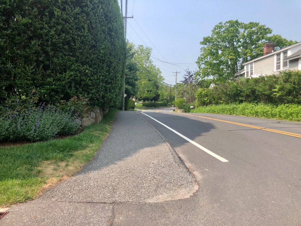 Various stretches of the Hillspoint Road sidewalk. / Photos by Thane Grauel
