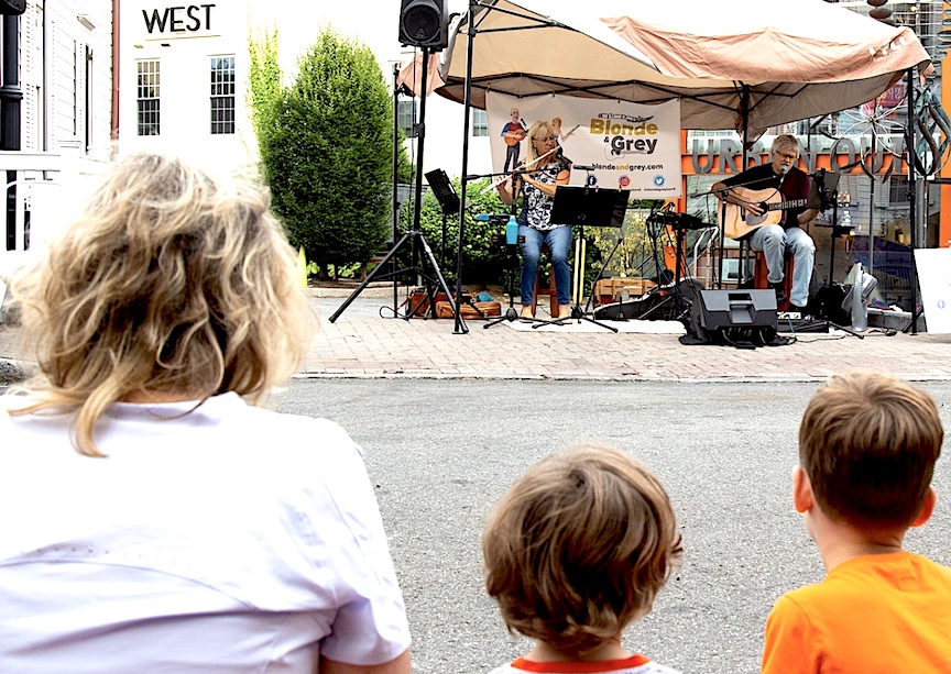 Enjoying an evening at a “Music on Church Lane” concert last year.