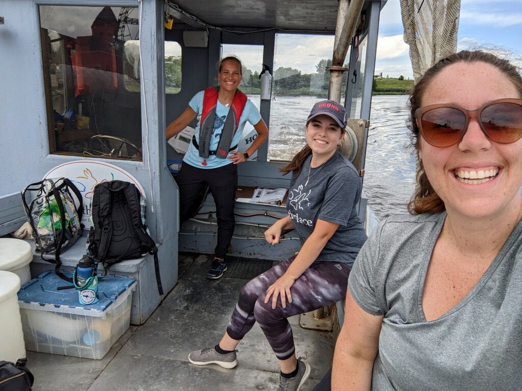 From left, Nikki Spiller, with Harbor Watch team members last summer Mary Donato and Kasey Burns. / Contributed photo