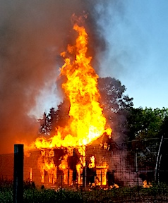 Fire destroys occupied wing of Old Hill barn