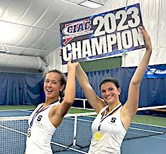 Staples girls tennis tandem takes state title