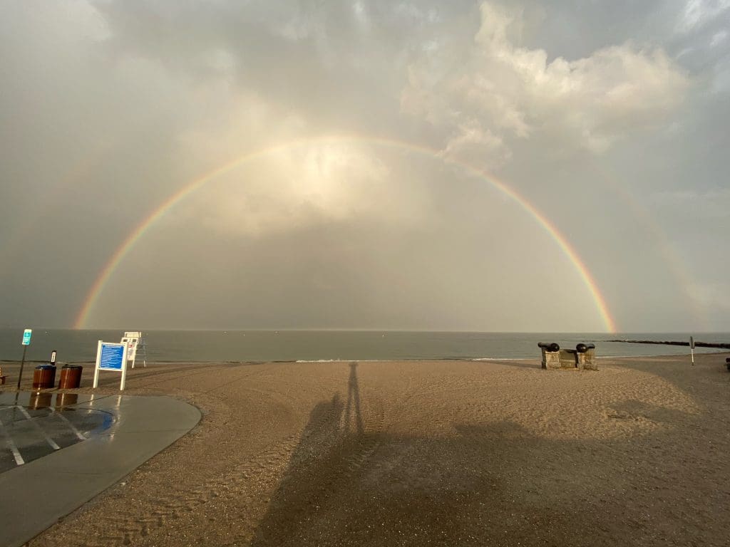 Wednesday rainbow at Compo Beach/ Photos by Yvette Okine.