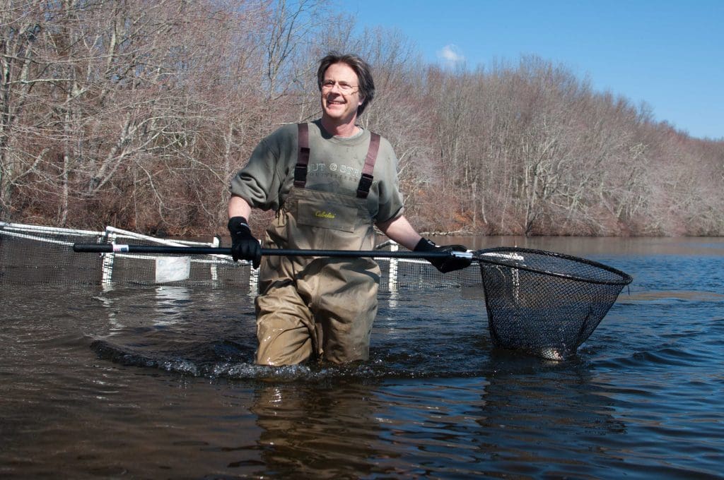 Tim Wildman, senior fisheries biologist and a lamprey expert for the state Department of Energy and Environmental Protection. / DEEP photo