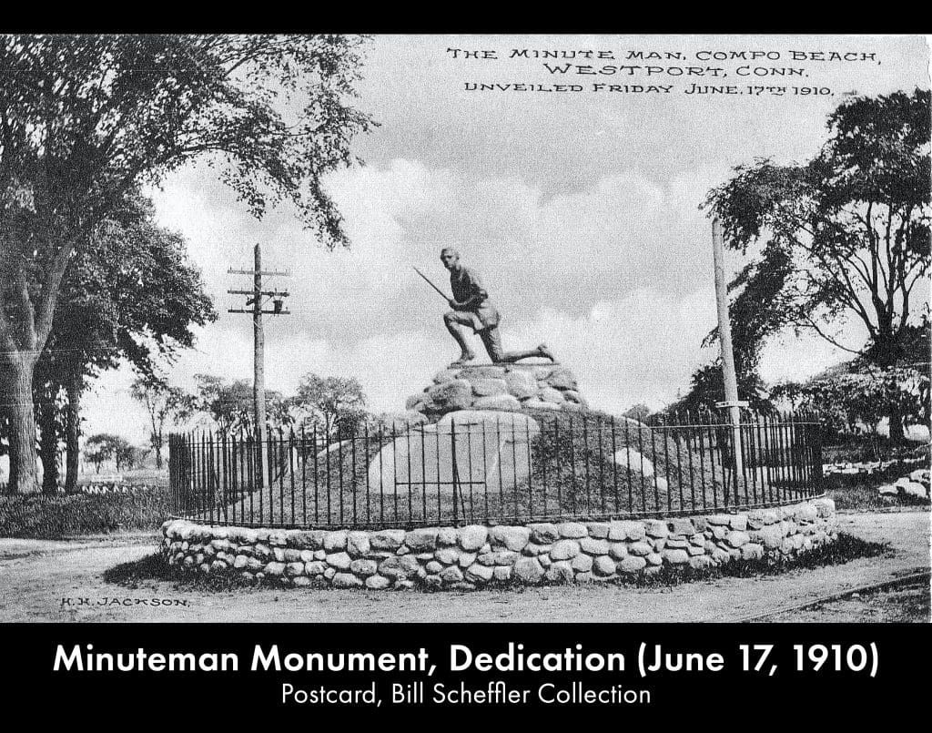 The minuteman statue is part of Westport's art collection.