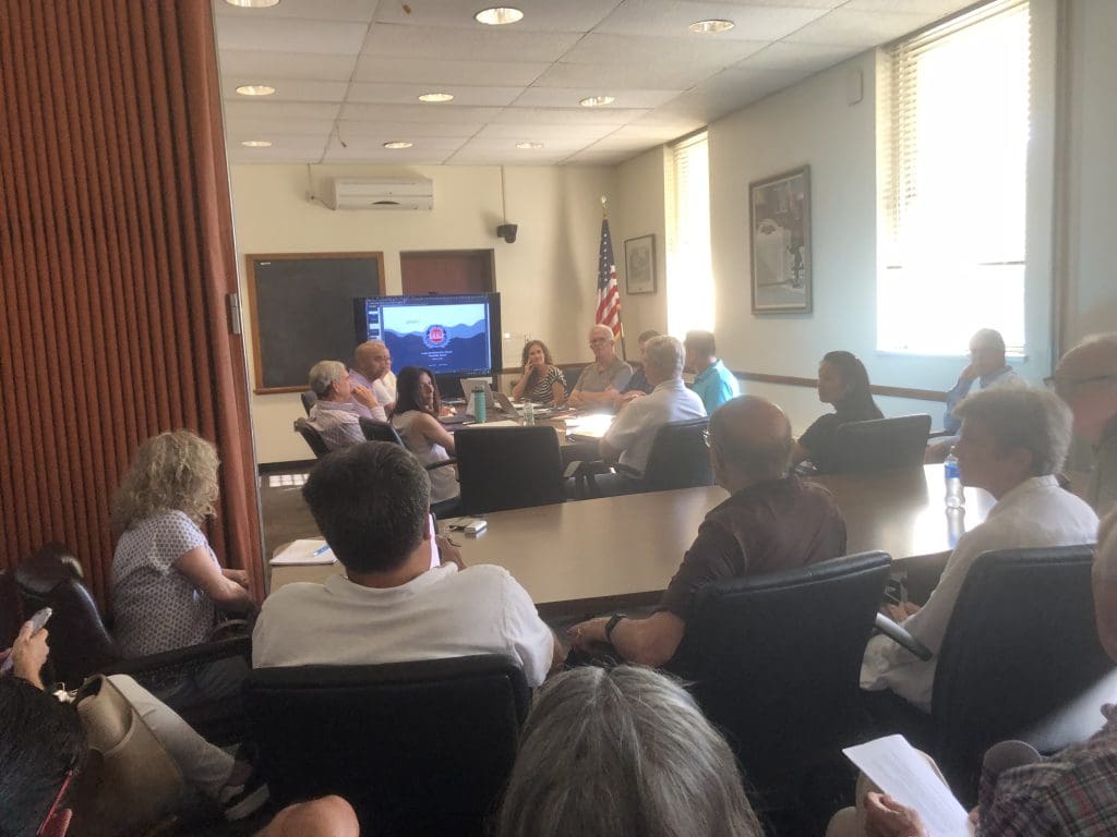 Standing-room-only meeting of Long Lots School Building Committee. / Photo by Thane Grauel