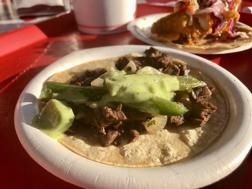 Carne asada taco.