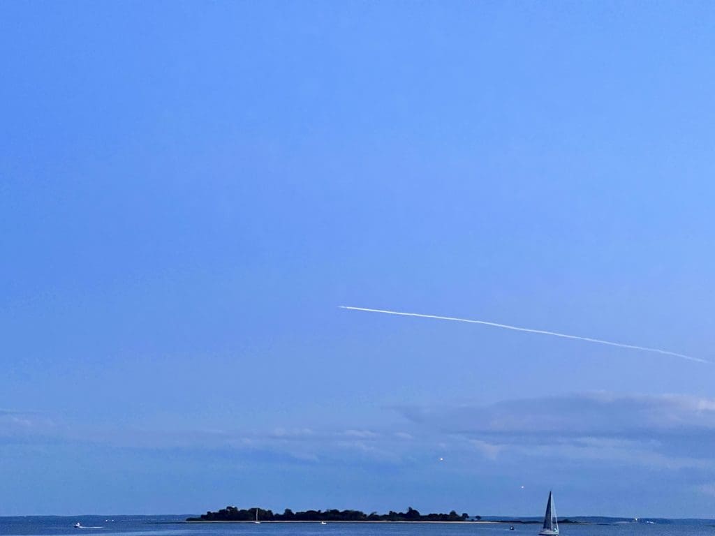 The Antares rocket as seen from Compo Beach. / Photo by Andrew Colabella