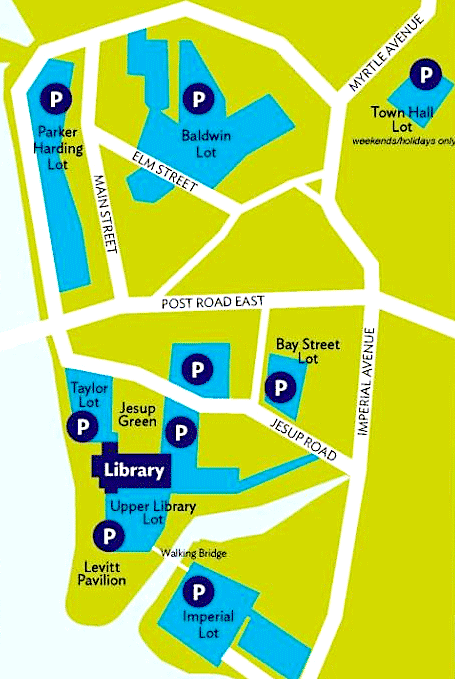 A map of municipal parking lots in downtown Westport.