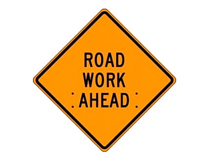 Road work sign