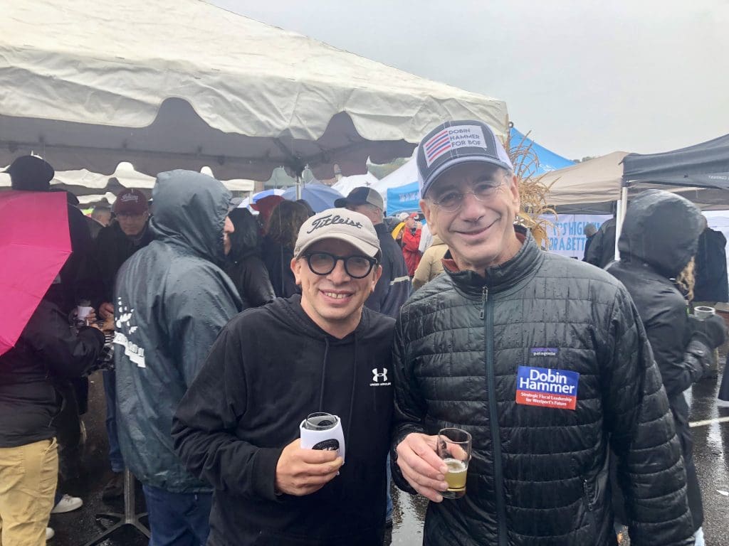 Sal Liccione of RTM District 6 and finance board member Jeffrey A. Hammer.