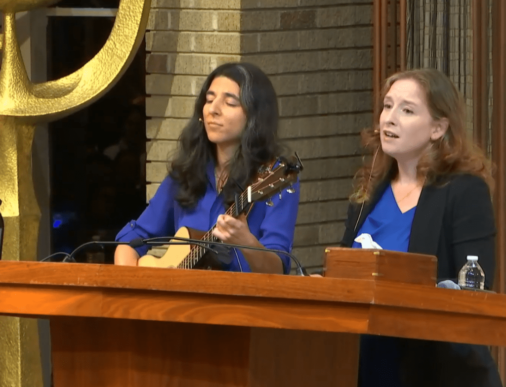 Cantors Becky Mann, left, and Julia Cadrain.