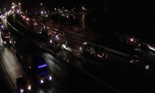 I-95 span swap embarks with a little rain and lots of traffic