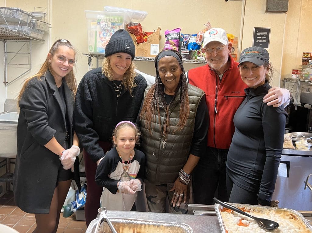 From left, Clemence Lecornu, Julie Buchenholz and daughter Mila Buchenholz, Pat Wilson of Homes with Hope, and Joe and Shelley Jacoby. / Contributed photos.